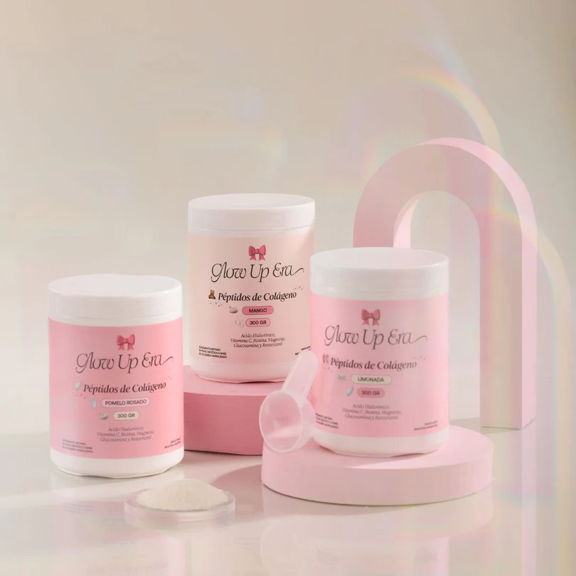 Beauty Water — Colágeno Hidrolizado Glow Up Era — Pomelo Rosado, Mango y Limonada